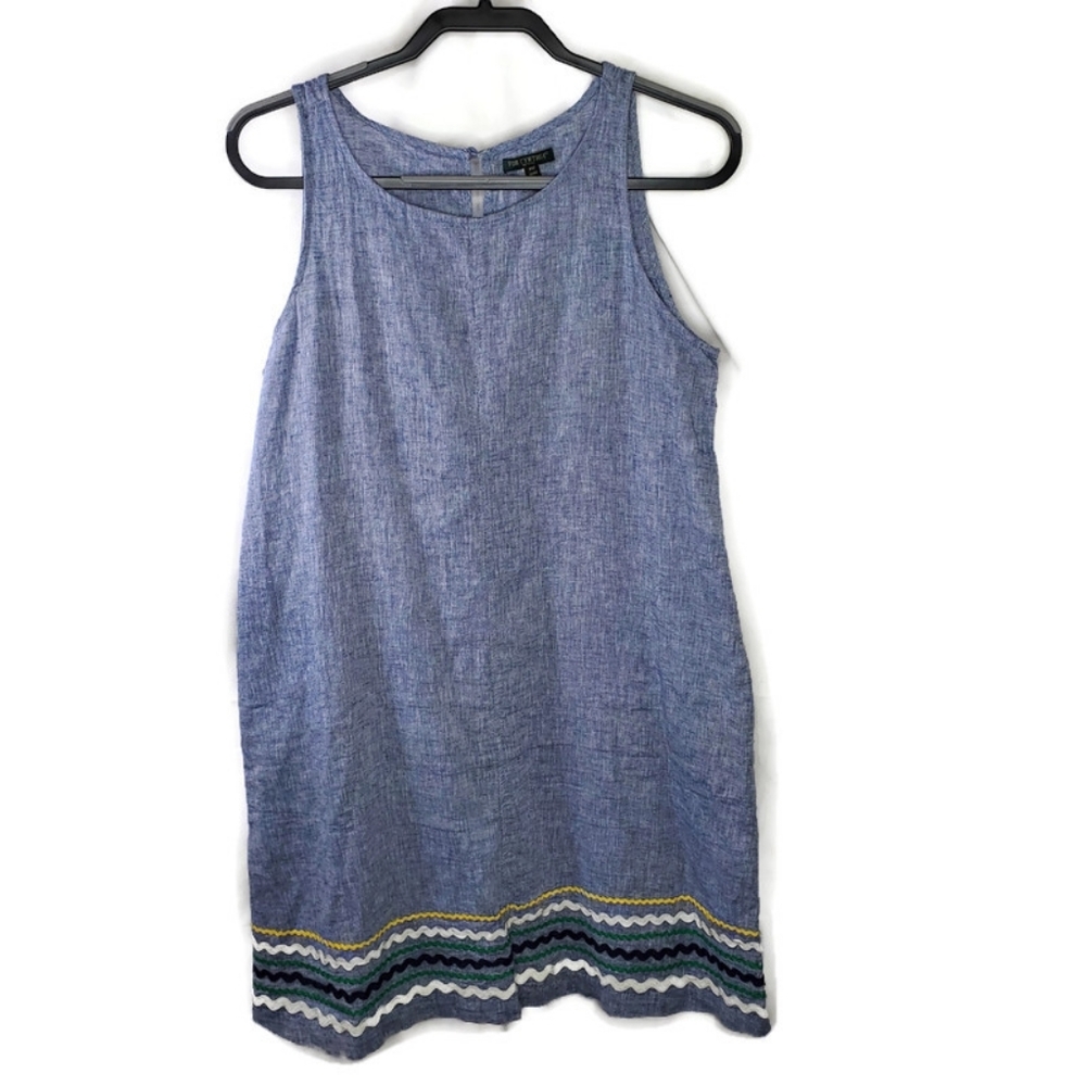 For Cynthia Linen Blend Sleeveless Dress Petite Medium PM